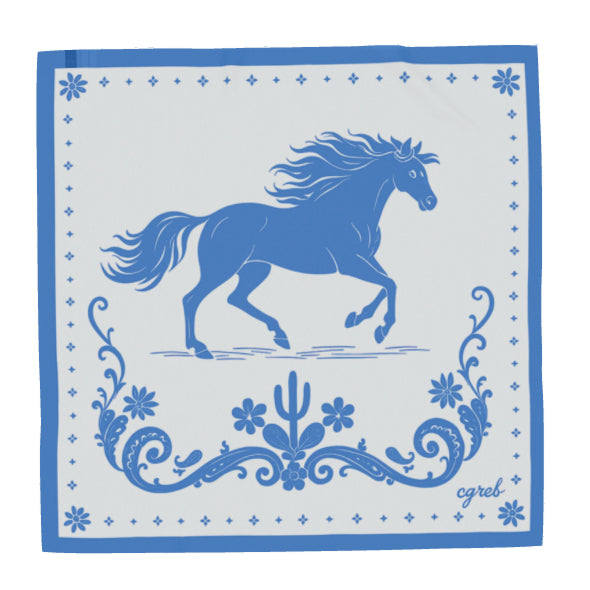 The Blue Reins Silk Scarf