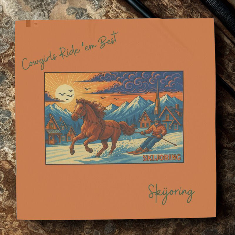 The First-Ever Skijoring Silk Scarf — Cowgirls Ride ’Em Best