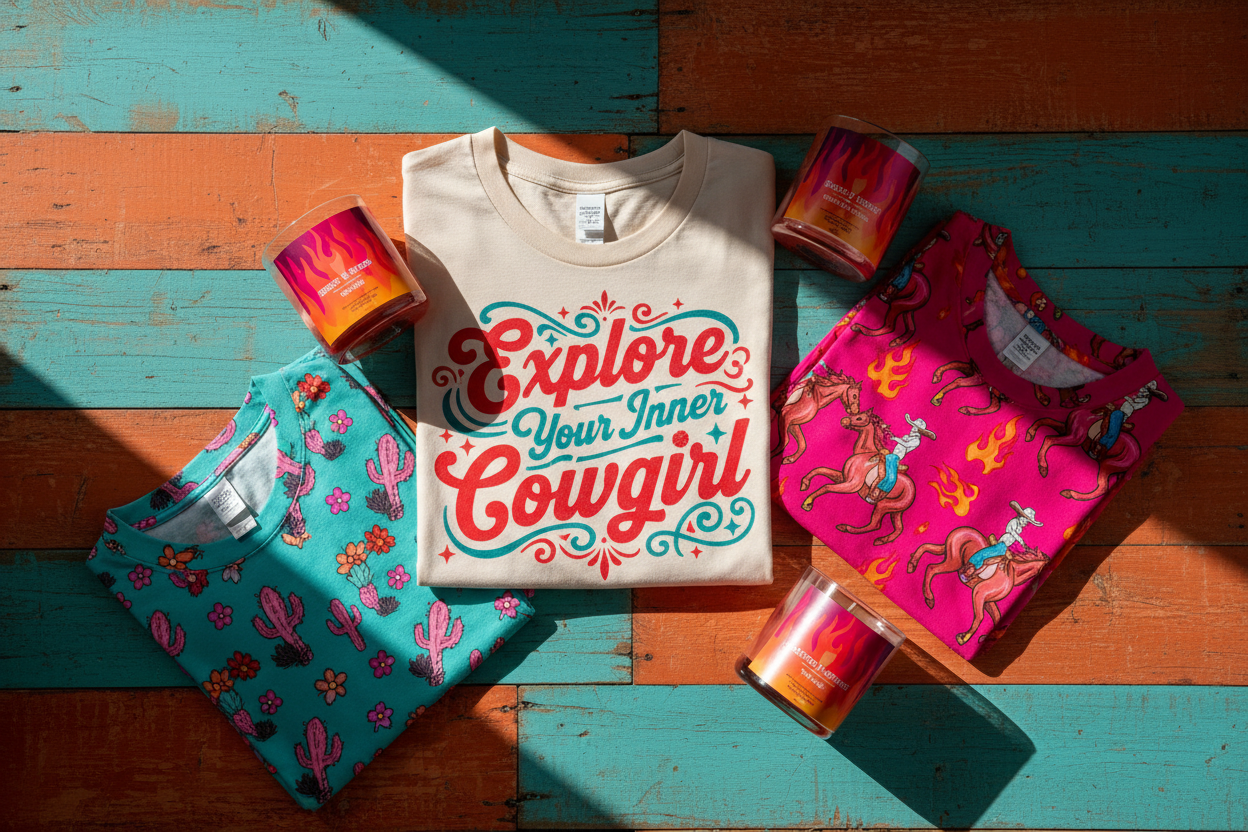 the shirt should say explore your inner cowgirl